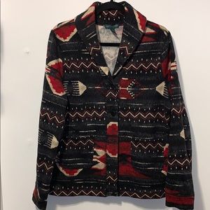 Used: Lauren Ralph Lauren Aztec Print Cardigan